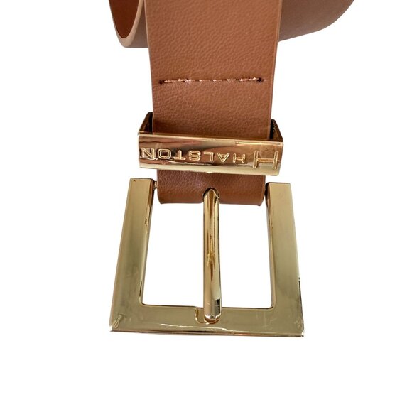 H by Halston Belt Gold-Toned Buckle women s L/XL Brown Formal Casual - Picture 2 of 6